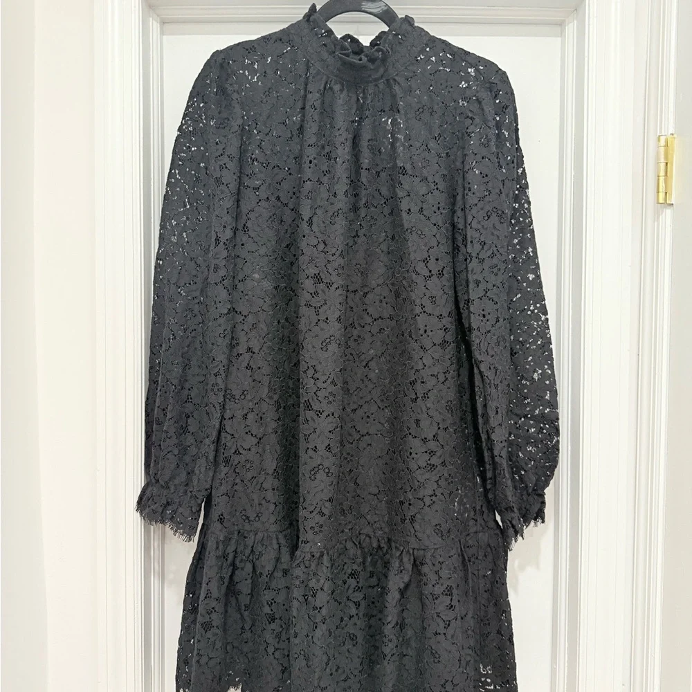 J. Crew Charcoal Lace Long Sleeve Dress - Picture 10 of 12